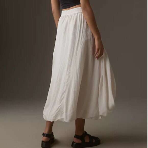 Brand New by Anthropologie Ruched Drawstring Midi High-Low Skirt - Picture 6 of 11